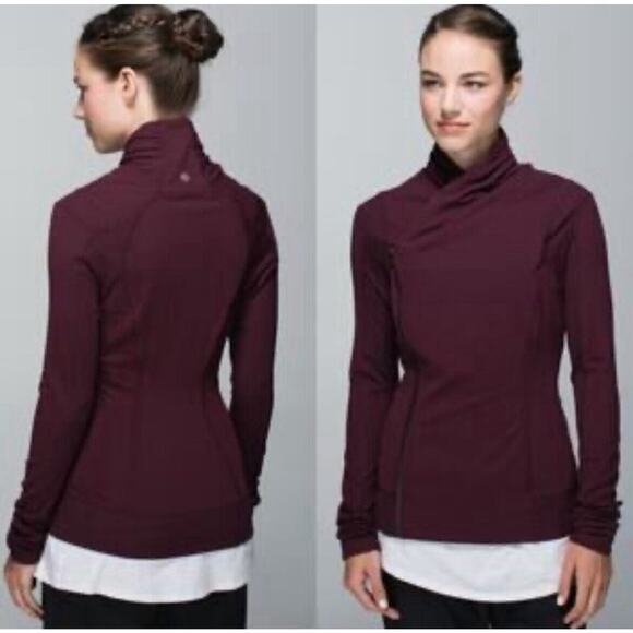 Lululemon Bhakti Yoga Jacket Womens Size 4 Bordeaux Drama Red Athletic Luon - Picture 1 of 10